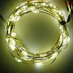 Гірлянда на батарейках Yasheng Lamps Крапля роси 100 LED теплий білий колір  - мініатюра 5