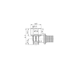 Кутник перехідний настінний з ВР Koer Ka.LW06F-20 - 20(2.8mm) x 1/2"F KR4881 - мініатюра 4