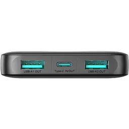Універсальна мобільна батарея Joyroom 10000mAh 12W 2xUSB-A, USB-C In/Out, Чорний (JR-PBF12) - мініатюра 3