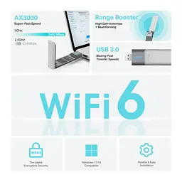 TP-Link Адаптер WiFi Archer TX50UH AX3000, USB 3.0 - мініатюра 6