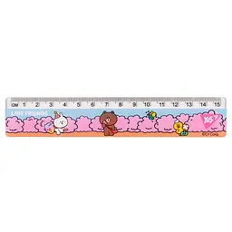 Лінійка пласт. 15см Yes Line Friends,рожева 370656
