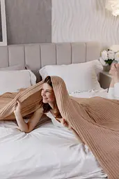 Плед 200х220 см COTTON бежевий (040379) - мініатюра 4