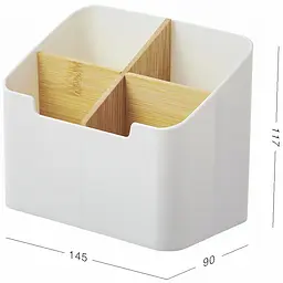 Органайзер для дрібниць МВМ My Home Scandinavia 14.5х9х11.7 см білий (FH-47 WHITE/WOOD) - мініатюра 6