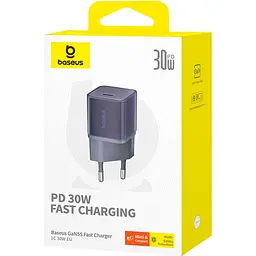 Зарядний адаптер блок Baseus GaN 5S Fast Charger 30 W P10162504523-00 фіолетовий - мініатюра 8