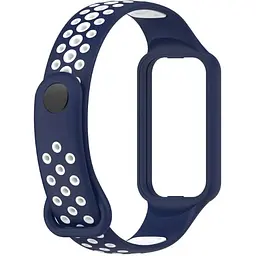 Ремінець DK CDK Silicone Sport Band Nike для Xiaomi Mi Band 8 Active (016243) (blue / white) - мініатюра 2