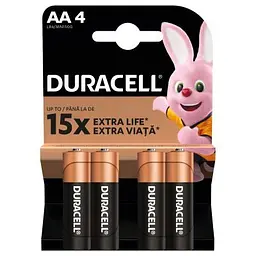 Батарейка Duracell AA лужні 4 шт. в упаковці (5000394052536 / 81551270) - мініатюра 2