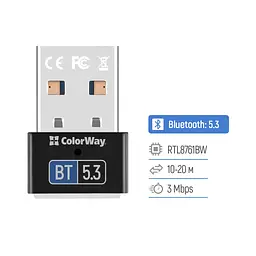 Bluetooth-адаптер ColorWay BT 5.3 (CW-AD-BT53) - мініатюра 6