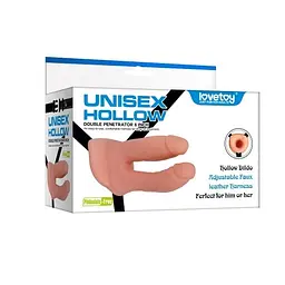 Страпон для чоловіків LoveToy Unisex Hollow Double Penetrator, 18 см - мініатюра 5