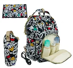 Сумка-рюкзак для мами Disney 3 в 1 + сумка + USB + карабіни + пеленальний матрацик Baby GO
