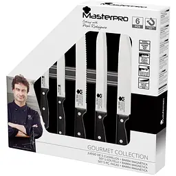 Набір ножів MasterPro Gourmet pepe з магнітним тримачем 5 предметів (BGMP-4330) - мініатюра 2