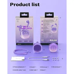 Навушники TWS Acefast T9 grape purple - мініатюра 3