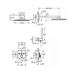 Душова система Grohe Grohtherm SmartControl 34706000, Хром - мініатюра 2