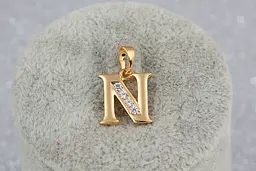 Кулон Xuping Jewelry літера N 1,5 см золотистий