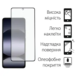 Скло захисне Dengos Full Glue Xiaomi Redmi Note 14S (black) (TGFG-392) - мініатюра 2