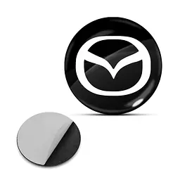 Наклейка з логотипом Mazda для автоключів d=15 мм Пластикова об'ємна (Завод)