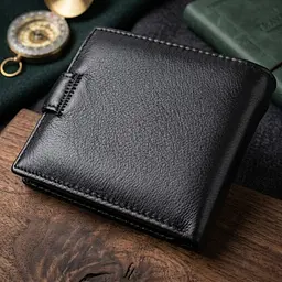 Гаманець для чоловіків зручного розміру з натуральної шкіри ST Leather 22463 чорний - мініатюра 3