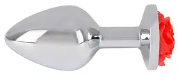 Анальна пробка Rose Butt Plug 9 см (сріблястий) - мініатюра 4