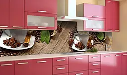 Вініловий кухонний фартух Happy Pocket Ароматна Кава наклейка кухні зерна спеції Напої Коричневий Z181874 - мініатюра 2