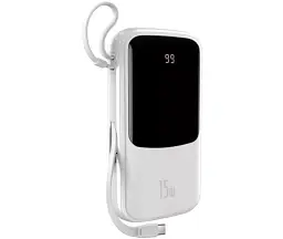 Портативна батарея Baseus Qpow Digital Display 10000 mAh 15W Type-C Edition 2022 Edition PPQD050002 White - мініатюра 2