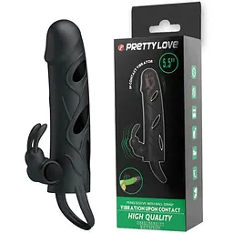 Насадка з вібрацією Pretty Love BI-026216A, Чорний - мініатюра 4