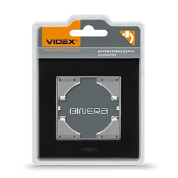 Рамка чорне скло одинарна горизонтальна VIDEX BINERA VIDEX (24577-000)
