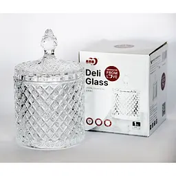 Ємність для зберігання Crystal Leo XL з кришкою скляна 11x13 cм 600 мл (83000182-1_YBCG-182-1) - мініатюра 6