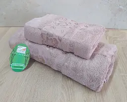 Набір турецьких бамбукових махрових рушників Cestepe 50х90+70х140 Bamboo Cicek Gulkurusu - мініатюра 3