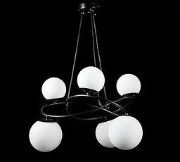 Люстра з плафонами LED Splendid Ray L232016/6, 6 ламп, чорний, білий, метал, скло, сучасний стиль для дому