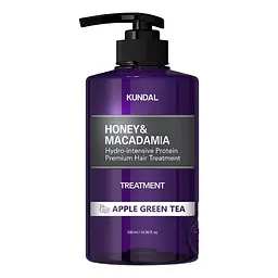 Поживний кондиціонер з медом та олією макадамії Honey & Macadamia Protein Hair Treatment Apple Green Tea Kundal 500 мл