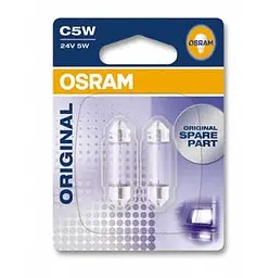 Комплект галогенових ламп OSRAM 6423-02B C5W 36mm 24V SV8.5-8 10X2 Blister