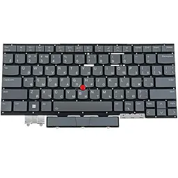 Клавіатура для ноутбука LENOVO (ThinkPad: X1 Yoga 8th Gen) rus storm сірий без фрейму підсвічування клавіш