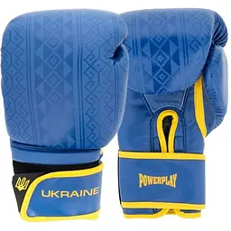 Перчатки боксерские PowerPlay PP 3021 Ukraine Blue/Yellow - 14 унций