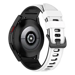 Ремінець для Samsung Galaxy Watch 4 Classic 46mm - біло-чорний ширина кріплення 20мм силікон Watchbands Ricco (W19-4WB87751991) - мініатюра 2