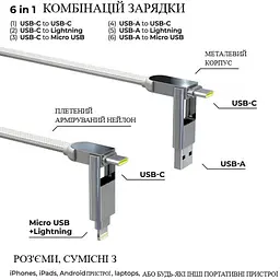 Кабель Rolling Square inCharge XL 30 см білий (XLS02R) - мініатюра 2