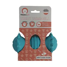 Іграшка для собак Misoko&Co Рифлена гантеля. light blue. 13.8 cm - мініатюра 2