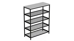 Полиця для взуття Слайм 4 Ferrum-decor 820x630x260 Чорний метал ДСП Білий 16 мм (FRD-105160) - мініатюра 8