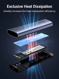 Зовнішня кишеня Ugreen CM767 USB 3.2 Gen 2 M.2 NVMe 10 Гбіт/с Сіра - мініатюра 6