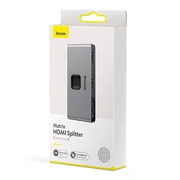 Спліттер - відео перехідник - хаб - Baseus Matrix HDMI Splitter (2in1or 1in2) (CAHub-BC0G) - мініатюра 2