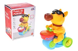 Інтерактивна музична іграшка Собачка-барабанщик світлові ефекти Puppy Musician 674B, в коробці р.15,5x11,8x21см YG Toys