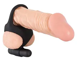 Віброкільце Black Velvets Cock Ball Ring 7 см чорний - мініатюра 7
