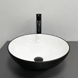 Умивальник VBI Amalfi black white накладний VBI-013401, Чорний матовий - мініатюра 2