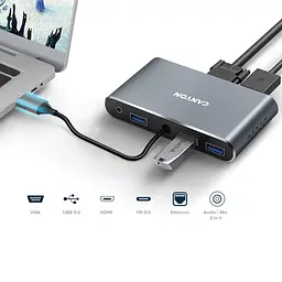 USB-Хаб Canyon 8-in-1 USB-C (CNS-TDS14) - мініатюра 3