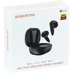 Бездротові навушники Borofone BW18 Bluetooth V5.3 30/250mAh 4h LED індикатор Black - мініатюра 2