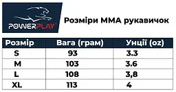 Рукавички для MMA (PP-3058) PowerPlay XL fit0003394 - мініатюра 7