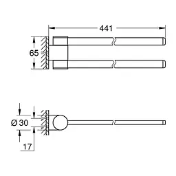 Тримач для рушників Grohe Selection 41063000, Хром - мініатюра 2
