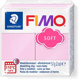 Пластика для біжутерії Soft Рожева пастельна 57г Fimo