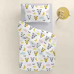 Дитяча постільна білизна в ліжечко SHEEPS CS8, жовтий (SheepYellowGreyBeige_Grey52_140) - мініатюра 2