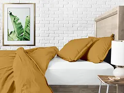 Комплект постільної білизни Cosas Curcuma Євро гірчичний (Ranfors_Mustard_El-White_200) - мініатюра 10