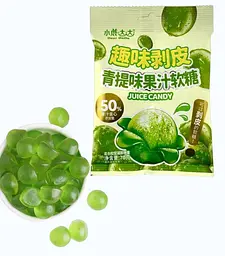 Желейні цукерки Deer Dada Peeling Juice Candy Green Grape 70г - мініатюра 3