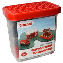 Конструктор Doloni Toys Вертолітний майданчик у пластиковому боксі 86 деталей (IC-187-C-259)